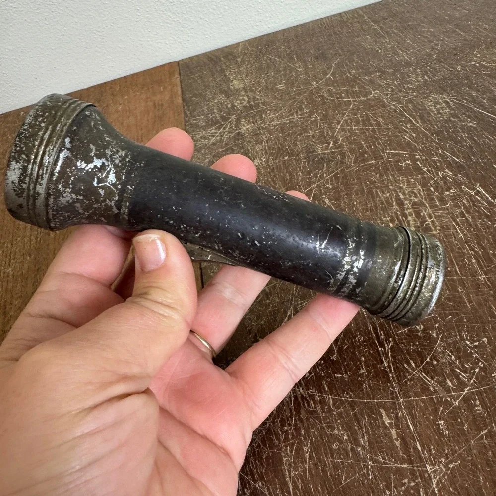 Burgess Made in USA‎ Vintage Metal Flashlight Glass Lens Untested
